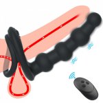 Double Penetration Strap on Anal Vibrator For Couples Dildo Vibrator Anus Plug G Spot Vibrator Intimate Adult Sex Toys for Woman