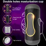 Dual channel Male Masturbation cup Sucking stimulating Vagina Real Pussy Adult Sex Toys For Men Masturbate Erotic Sex Products