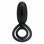 Pierścień na penisa  i jądra z wibracjami  i wypustkami esther czarny | 100% dyskrecji | bezpieczne zakupy