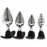 DIY Toys Unisex Metal Anal Plug Outdoor Wear Butt Plug with Softable Silicone Sleeve Sex Toys Easy Insert Anal Toys