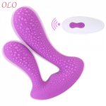 OLO G Spot Wireless Vibrator Double Head  Stimulator Anal Massager Sex Toy For Woman 9 Speed USB Rechargeable
