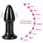 10 Modes Vibrators Glass Butt Plug Anal Massage Sex Toys For Couples Women Men Smooth Glass Prostate Massager