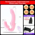 Double-Headed Dragon Female Wearable Dildo Liquid Silicone Gay Tool Lesbian Special Erotic Sex Product Underwear Remote Control