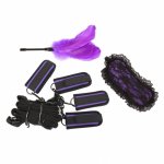 3 Pcs/set Sex Products for Adults Handcuffs Cuffs Strap Lace Blindfold Eyemask Feather Stick Kit Sex Toys For Couples