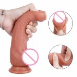 New Arrival Sliding Foreskin Realistic Dildos Liquid Soft Silicone Artificial Penis Phallus For Women Fake Dick Cock Suction Cup