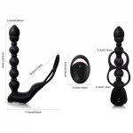 3-in-1 Mens Prostate Massager Silicone Butt Anal Plug Vibrator Remote Control Sex Toys For Couple Ass Stimulator With Cockring