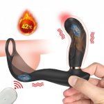 Vibrating Penis Massager Ring Anal Vibrator Sex Toys for Men Heating Male Prostate Massager Remote Control Testicle Stimulator