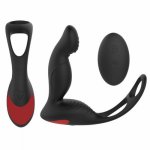 Male Prostate Massage Vibrator Anal Plug Silicone Waterproof Butt Stimulator Delay Ejaculation Ring Sex Toys for Men