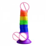 Rainbow Simulation Dildos Clitoris Stimulator Silicone Sex Toys for Women Erotic Sex Appeal Tools for Adults Masturbator