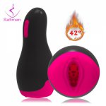 Male Masturbator Vibrator for Men Silicone Automatic Heating Sucking Oral Voice Sex Cup Adult Intimate Sex Toys Blowjob Machine