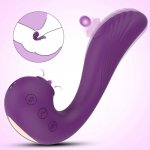 3 in 1 Clit Sucking & Licking Vibrator G Spot Flapping & Vibrating Dildo for Women Rechargeable Oral Sex Toys Masturbation
