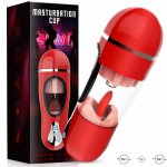 Pocket Pussy Real Vagina Mouth Tongue Lick Vibrator Deep Throat Male Masturbator Cup Penis Suck Massager Vagina Sex Toys for men