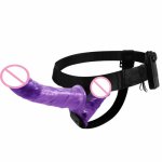 Double Strap on Dildo Vibrator Dual Penetration Strap-on Penis Pants Wearable Vibrating Strap on Belt Sex Toys for Lesbian Women