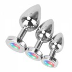 Dildo Anal Stimulator Sex Toys for Women Man S/M/L Adult Games Luminous Butt Plug Bright Metal Anal Plug Prostate massage