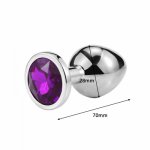 Small/Medium Round Butt Plug Intimate Metal Anal Plug With Crystal Jewelry Smooth Anal Bead Anus Dilator Sex Toys for Men/Women