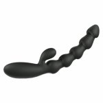 Anal Plug Bendable Ten Vibration Modes Silicone Butt Beads Vibration for Valentine's Day
