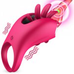 Tongue Licking Vibrators Vagina Clitoris Stimulate Rotation Oral Vibrator Ring G-spot Massage Adult Only Sex Machine Shop Female