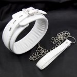 Ins, BDSM Leather Dog Collar Slave Bondage Belt With Chains Can Lockable Fetish Erotic Sex Products Adult Toys For Woman Men Couples