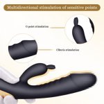 Rabbit Vibrator Dildo Heating Strong Vagina Massager Female Masturbator G-spot Clitoris Double Stimulator Sex Toys For Woman