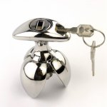 2021 NEW Stainless Steel Anal Lock Openable Anal Plug Dilator Heavy Anus Beads Lock Anal Sex Toys For Men Woman Gay Anal Beads