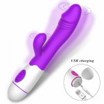 Rabbit Vibrator 30 Speed Vibration Dildo for Women USB Charge Female Masturbator Dual Motor G Spot Clitoris Massage Sex Toys