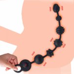Long Anal Beads Vibrator Dildo Butt Plug Gay Prostate Massage Sex Toys For Women Men Soft Deep Large Anus Dilator Vibrators