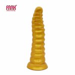 Faak, FAAK Huge Dildo Silicone Butt Plug Stitching Color Black Brown Big Penis Suction Sex Toys Spiral 9.84