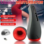 Meselo Male Masturbator Sex Toys for Men Man Intimate Silicone Automatic Heating Vibrator Vagina Male Training Glans Adult Tools