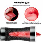 Automatic Male Masturbator Penis Pump Vibrator Soft Pussy Tongue Licking Oral Climax Sex Glans Stimulate Massager Sex Toys for M