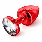 Diogol, Zdobiony plug analny - Diogol Anni Butt Plug Round Red 35 mm Okrągły Czerwony