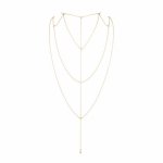 Bijoux Indiscrets, Ozdoba z łańcuszków na dekolt lub plecy - Bijoux Indiscrets  Magnifique Back & Cleavage Chain  Złoty