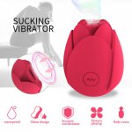 Vibrators Rose Oral Licking Clitoris Stimulation Powerful Shape Vagina Sucking Vibrators  Adult Sex Toys For Women masturbator