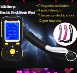 New Electric Shock Magic Wand G-Spot Vibration Big Dildo Anal Vagina Plug Clitoris Nipple Stimulator Couple Masturbation Sex Toy
