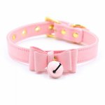 Dog Bell Sexy Beautiful Leather Slave Collar Adult Games BDSM Bondage Restraints Fetish Neck Collar Erotic Sex Toys For Woman