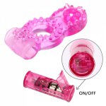 OLO Butterfly Penis Vibrator Ring Delay Ejacualtion Clitoris Stimulate Elastic Silicone Sex Toys for Men Cock Vibrating Ring