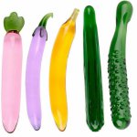 Pyrex Glass Dildo Artificial Penis Realistic Dildo For Women Fruit Vegetable Shape Female Masturbation Device Anal Plug Sex Toys