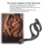 Silicone Cock Ring Prostate Massager Anal Plug G-spot Stimulate for Men Erection Adult Sex Toys For Penis Delay Ejaculation Ring