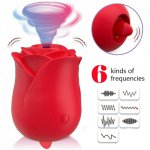 Rechargeable Silicone Rose Clitoral Suction Vibrator sex toys for woman Sucking Pump Women Sucker tongue Lick Clit Stimulator