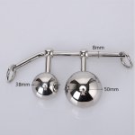 Steel Anal Butt Double Ball Plug Chastity Hook Couple Sex Toy for man  Prostate Massager Double ball design give you double fun