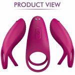 Vibrating Penis Ring with Double Ring 9 Vibration for Man or Couples Longer Lasting Enhancer Erections Wireless Remote Vibrator