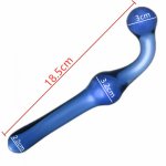 Pink lined Double Head Crystal Glass Anal Butt Plug Beads Fake Penis G Spot Prostate Massager Sex Toy for Men Women Pleasure