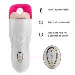 Penis Training Artificial Vagina Glans Stimulate Massager Tongue Licking Male Masturbation Cup Aircraft Cup Sucking Vibrator