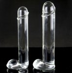 Simulation Glass Dildo Female Masturbator Big Penis Dildo G Spot Stimulation Massager S/L Realistic Dildo Transparent Anal Toys