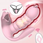 Heating Tongue Licking Wearable Vibrator G Spot Clitoris Stimulator Orgasm Dildo Vibrator Wireless Remote Control Sex Toys Women