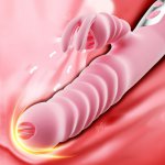 Tongue Licking Vibrating Dildo Rabbit Vibrator Telescopic Swing Heating Fidget Pink Adult Product Sex Toys For Women Masturbator