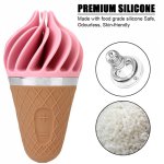 Soft Silicone G Spot Clitoris Stimulator Mini Ice Cream Sex Vibrator Cone Sex Toy for Women
