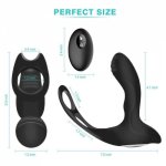 Sex Toy Remote Control Male Prostate Massager Double Ring Lock Vestibule G Spot Massage Vibration Anal Plug Masturbation Device