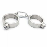Stainless Steel Wrist Restraints Handcuffs BDSM Torture Sex Toys For Couples Adult Games Bondage Slave Hand Cuffs Fetish