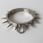 Stainless Steel Neck Restraints Spiked Slave Collar Adult Games Fetish BDSM Bondage Collars Erotic Sex Toys For Women/Men