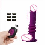 Silicone Rubber Adult Toy Electric Remote Controlling Large Penis Vibrator Thrusting Dildos Vibrator for Women